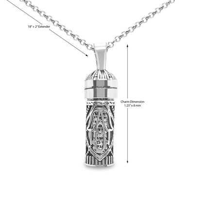 Hamsa Mezuzah Necklace | Sterling Silver
