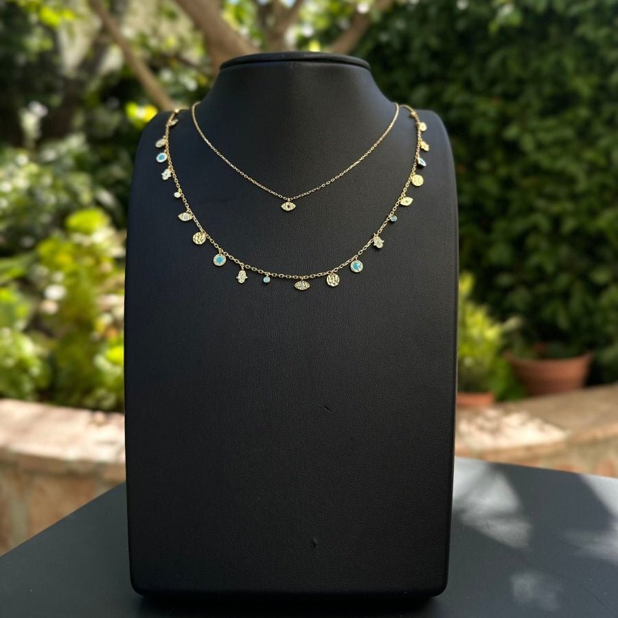 Hamsa and Evil Eye Charm Necklace