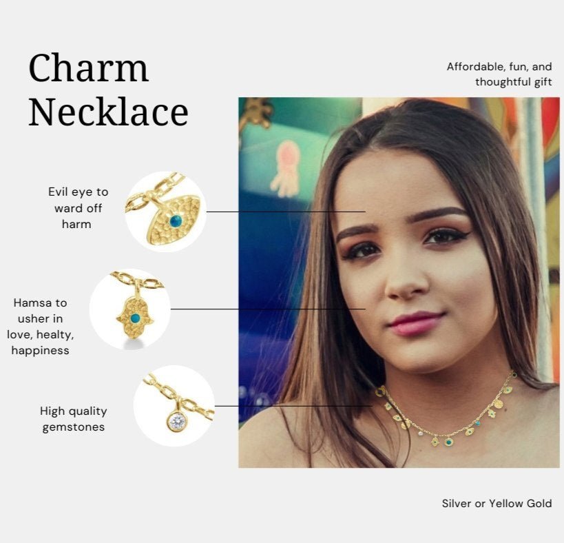 Hamsa and Evil Eye Charm Necklace