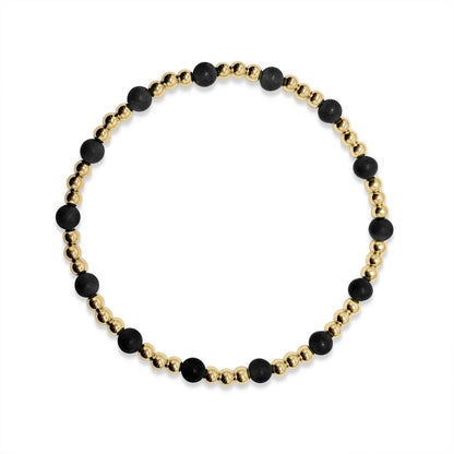 Scattered Gemstones and 4mm Beaded Bracelet