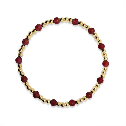 Scattered Gemstones and 4mm Beaded Bracelet