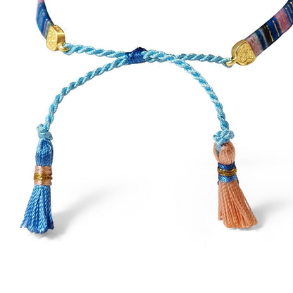 Blue Judaica Bracelet for Everyday Wear Bracelet | Macramé