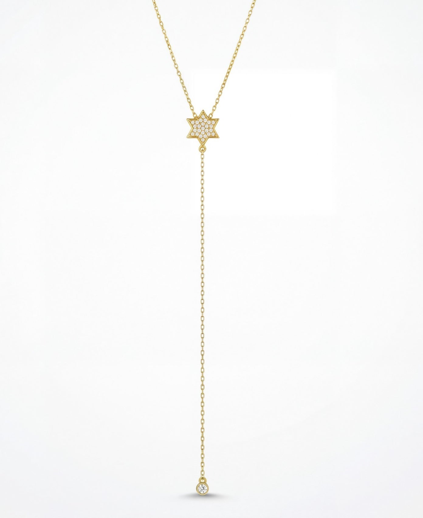 Lariat necklace in sterling silver with sleek minimalist design by Alef Bet