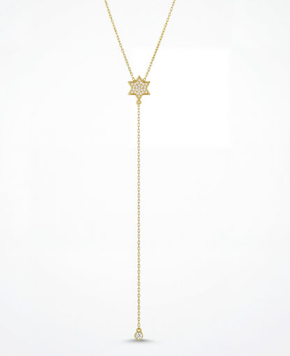 Lariat necklace in sterling silver with sleek minimalist design by Alef Bet