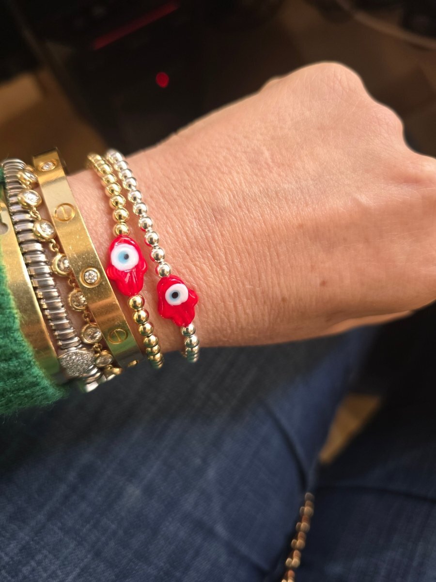 Hamsa Hand Bead Bracelet for Everyday Wear