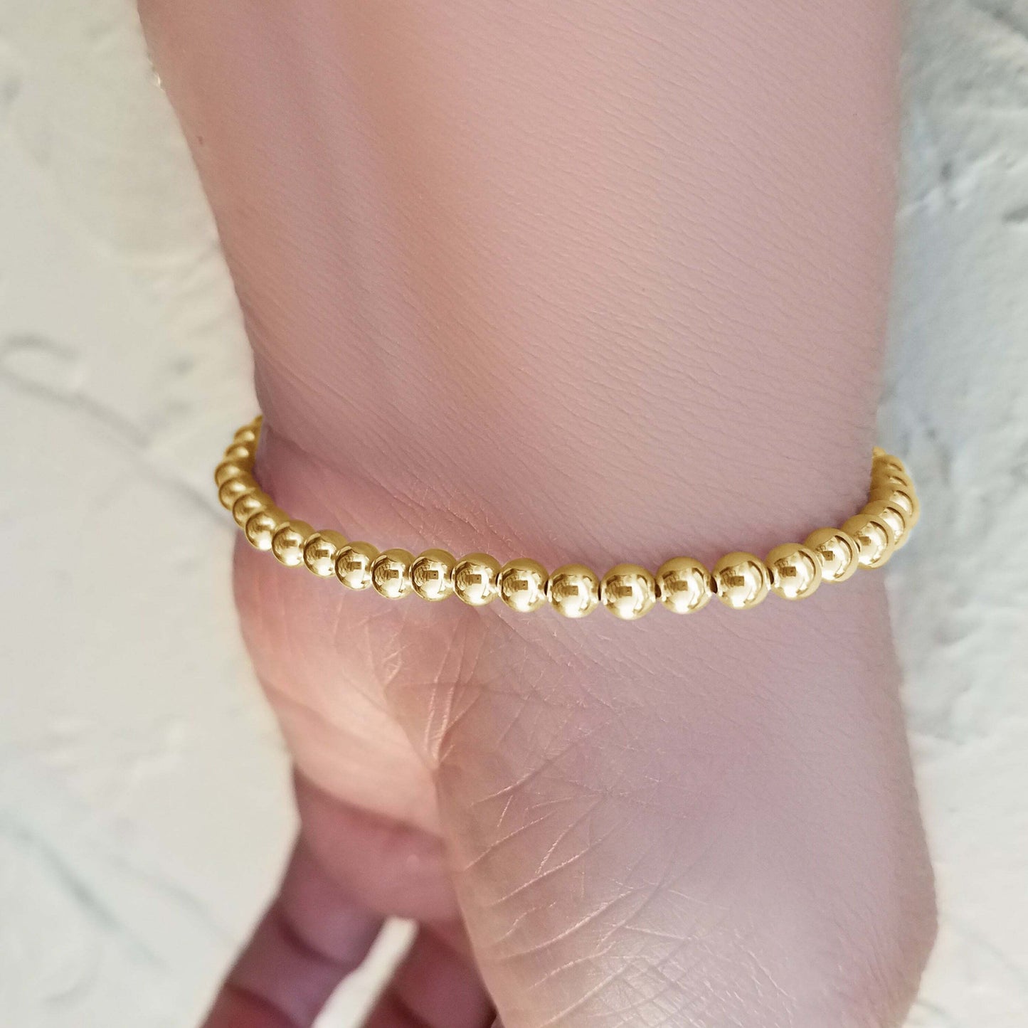 5mm Bead Bracelet in Yellow Gold for Women