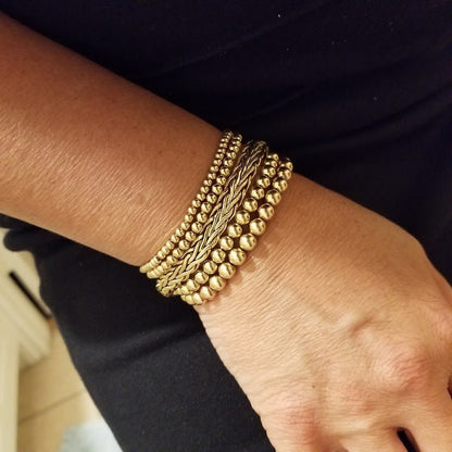 5mm Bead Bracelet in Yellow Gold for Women