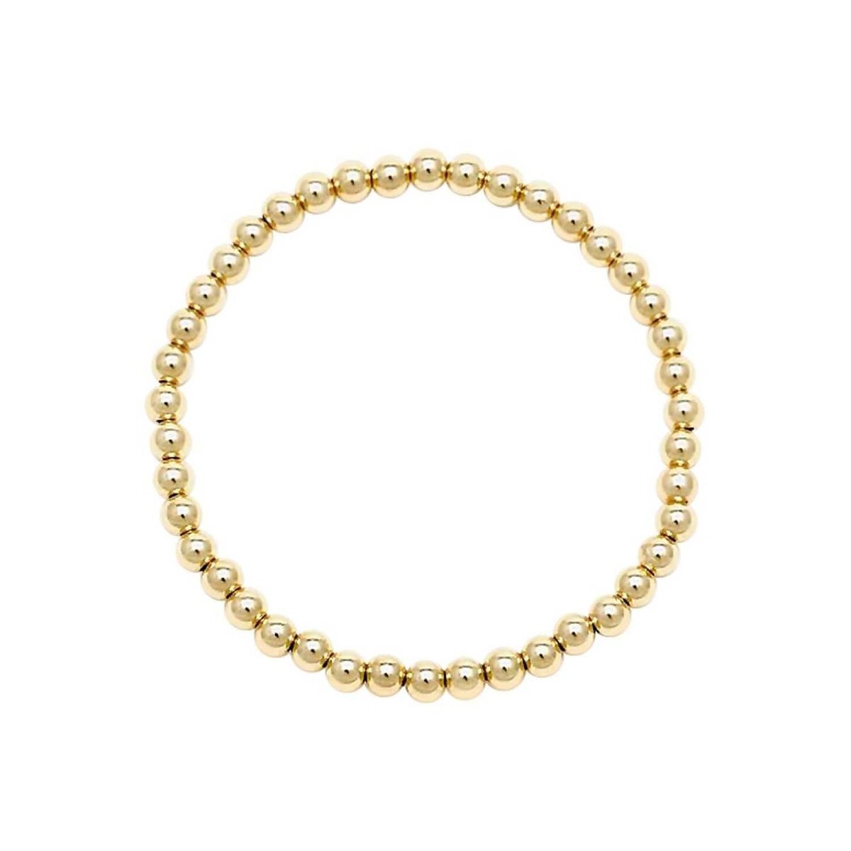 5mm beaded bracelet in yellow gold with polished spherical beads by Alef Bet