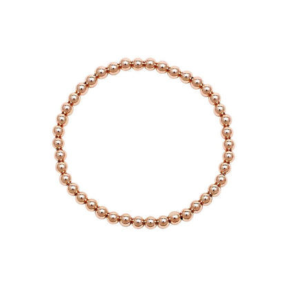 5mm Round Bead Bracelet in Rose gold filled | Waterproof Stretch Fit