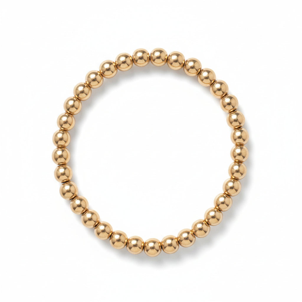 6mm gold filled bracelet featuring hand-strung sphere beads by Alef Bet