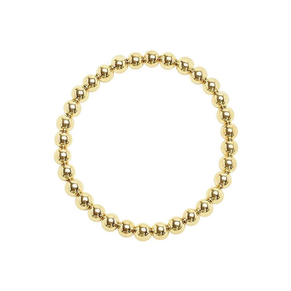 6mm beaded bracelet in gold filled with high-polish spherical beads by Alef Bet