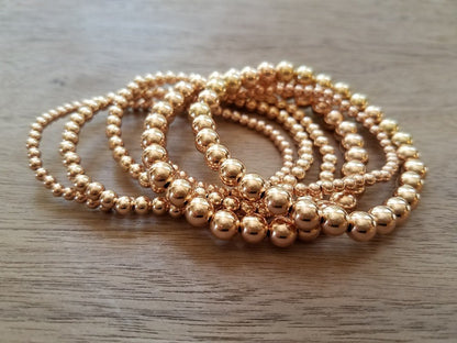 6mm Rose Gold Beaded Bracelets