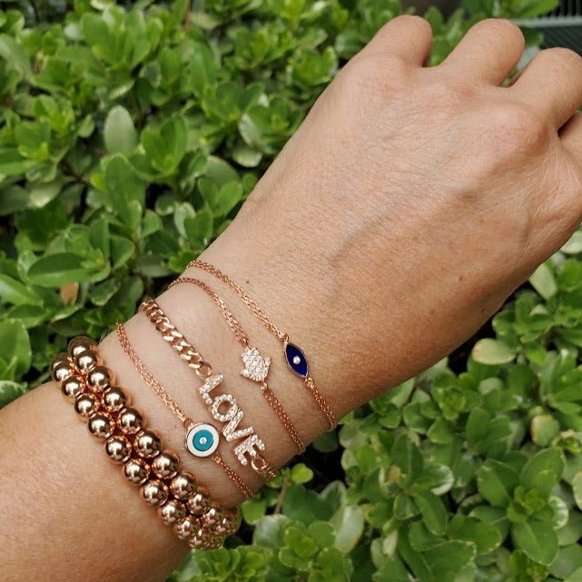 6mm Rose Gold Beaded Bracelets