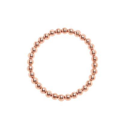 6mm beaded bracelet in rose gold with polished spheres by Alef Bet