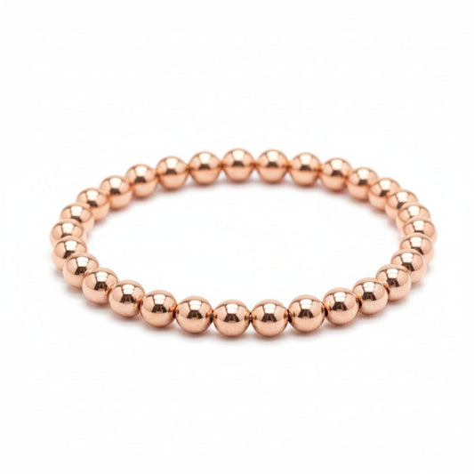 6mm Rose Gold Beaded Bracelets