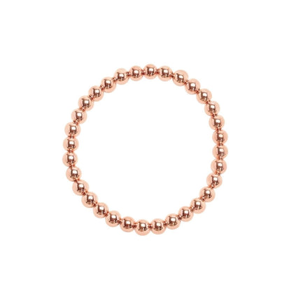 6mm Rose Gold Filled Round Bead Bracelet Waterproof Bold Statement
