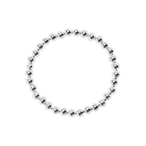 6mm Silver Bead Bracelet