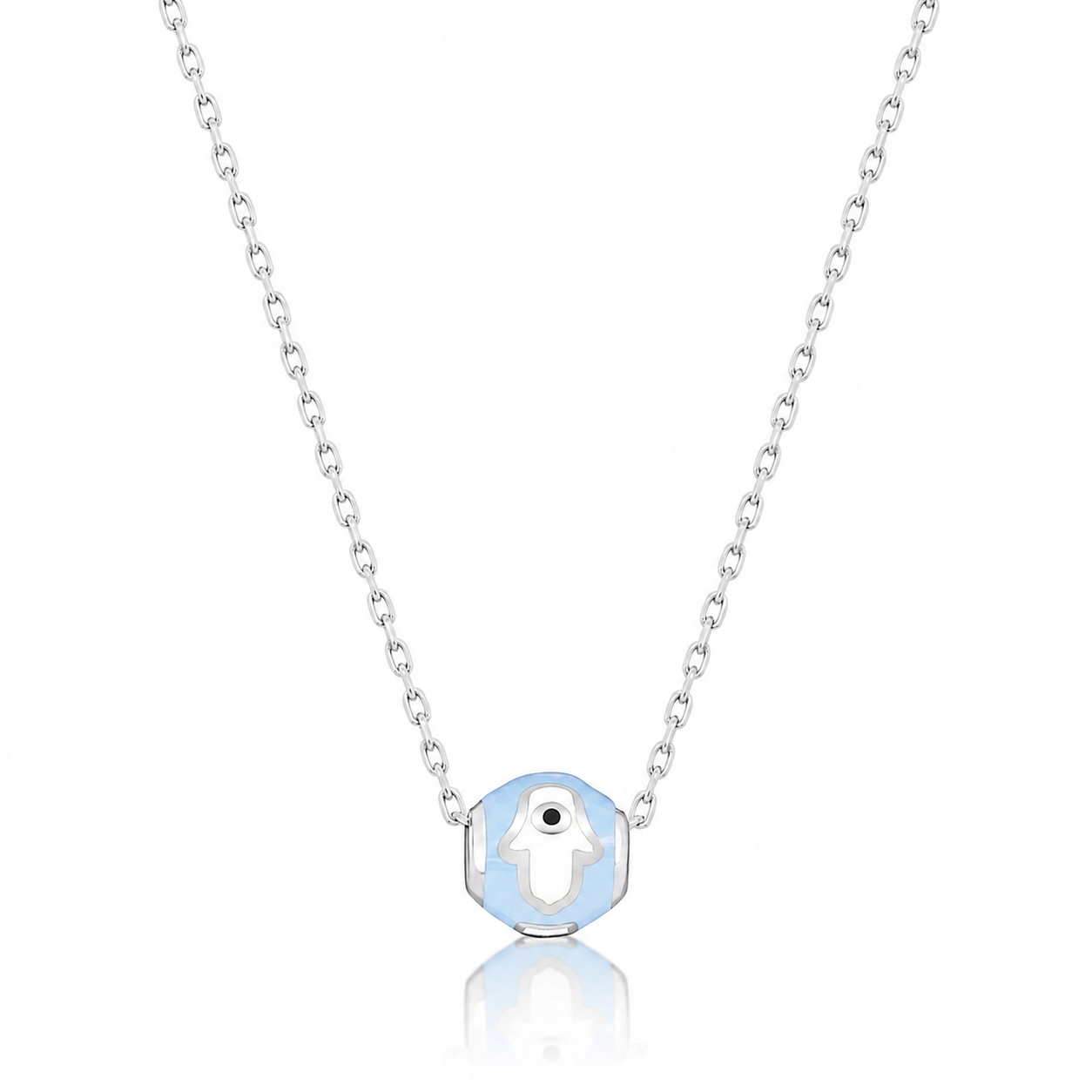 Hamsa Bead Necklace Navy or Light Blue