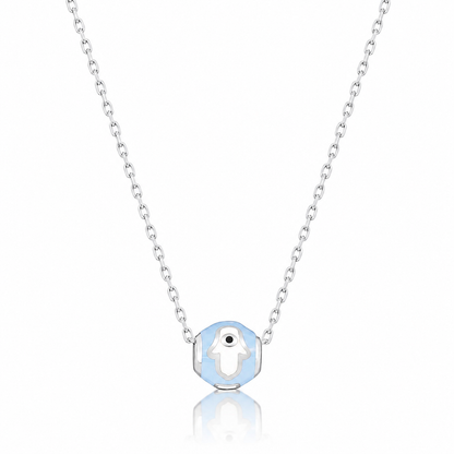 Hamsa Bead Necklace Navy or Light Blue