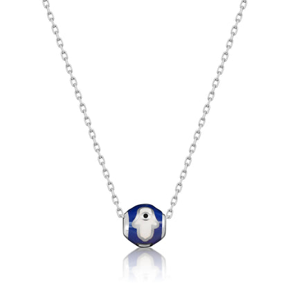 Hamsa Bead Necklace Navy or Light Blue