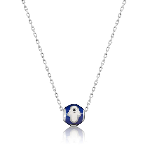 Hamsa Bead Necklace Navy or Light Blue