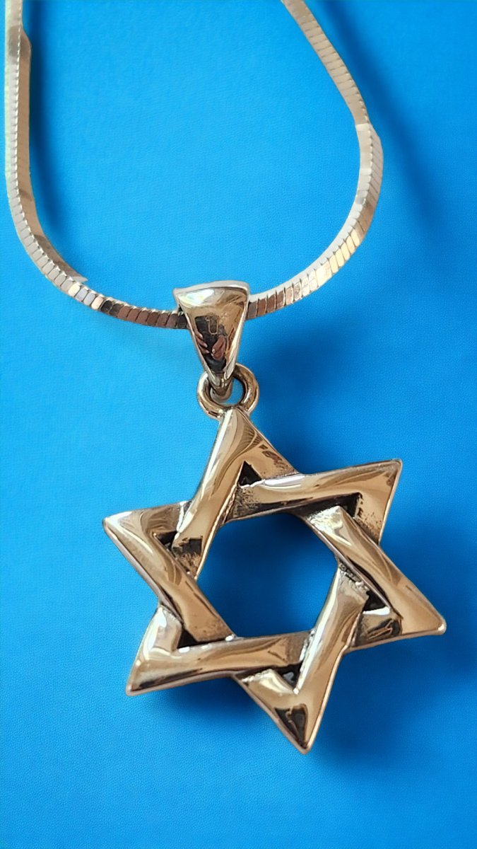 Masculine Sterling Silver Star of David Necklace
