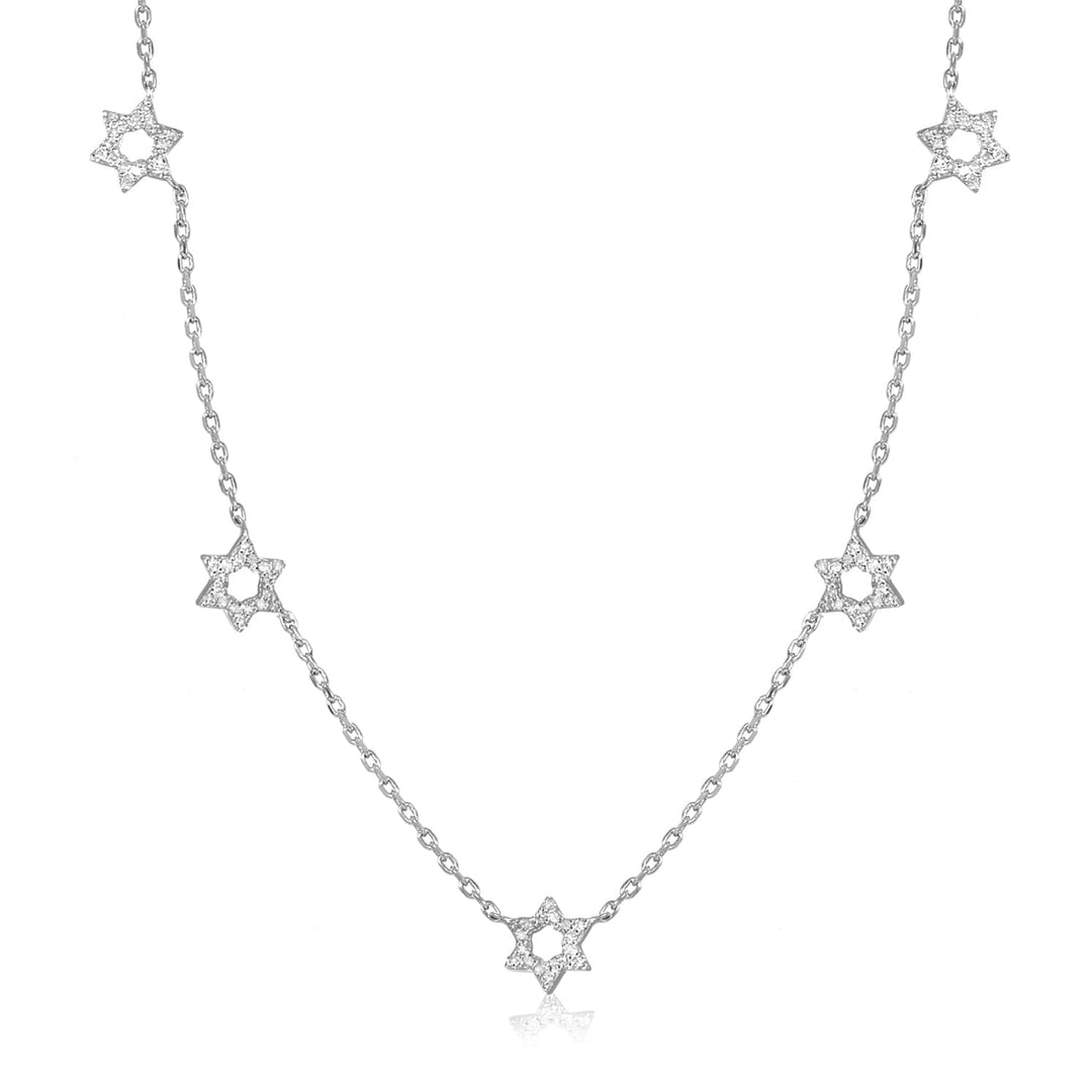 small diamond necklace with stars