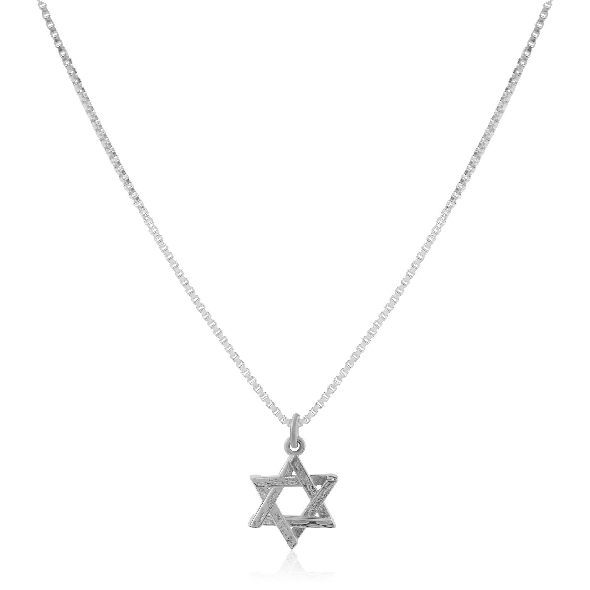 Sterling silver necklace in 24-inch length with polished finish by Alef Bet