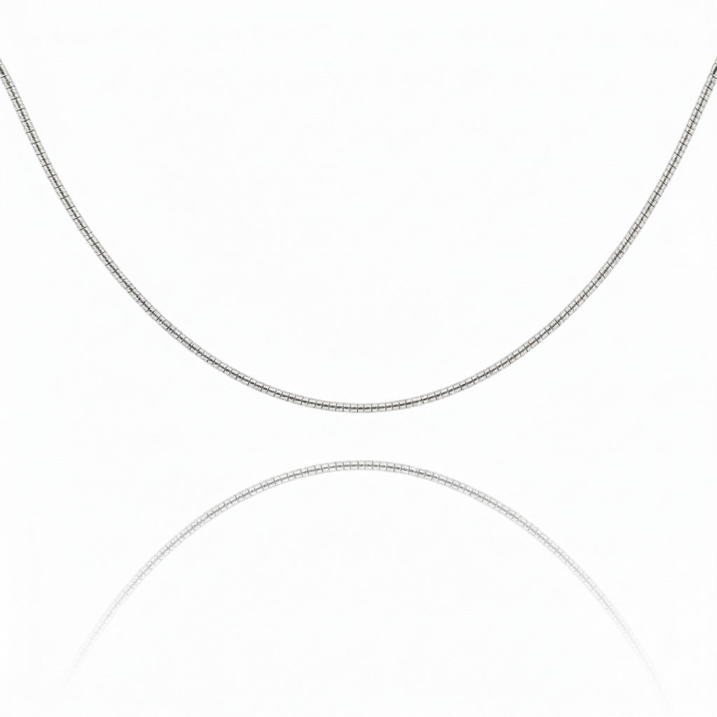 The "Fluid" Snake Chain Necklace in Silver-925 Metal.