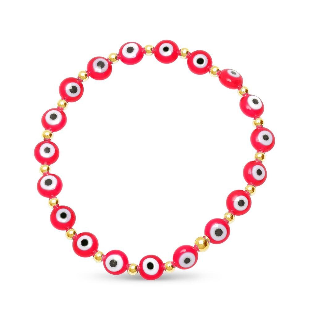 Evil eye bracelet in blue with white enamel detailing by Alef Bet