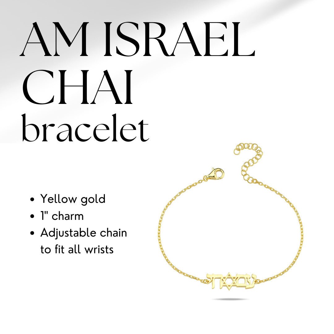 Am Israel Chai Bracelet | Hebrew Letter Jewelry for Women