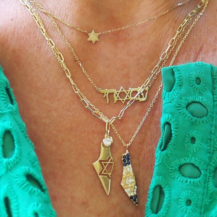 pretty israel map necklaces