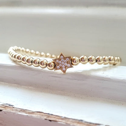 Bead Bracelet with Jewish Star