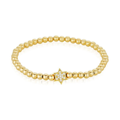 Bead Bracelet with Jewish Star