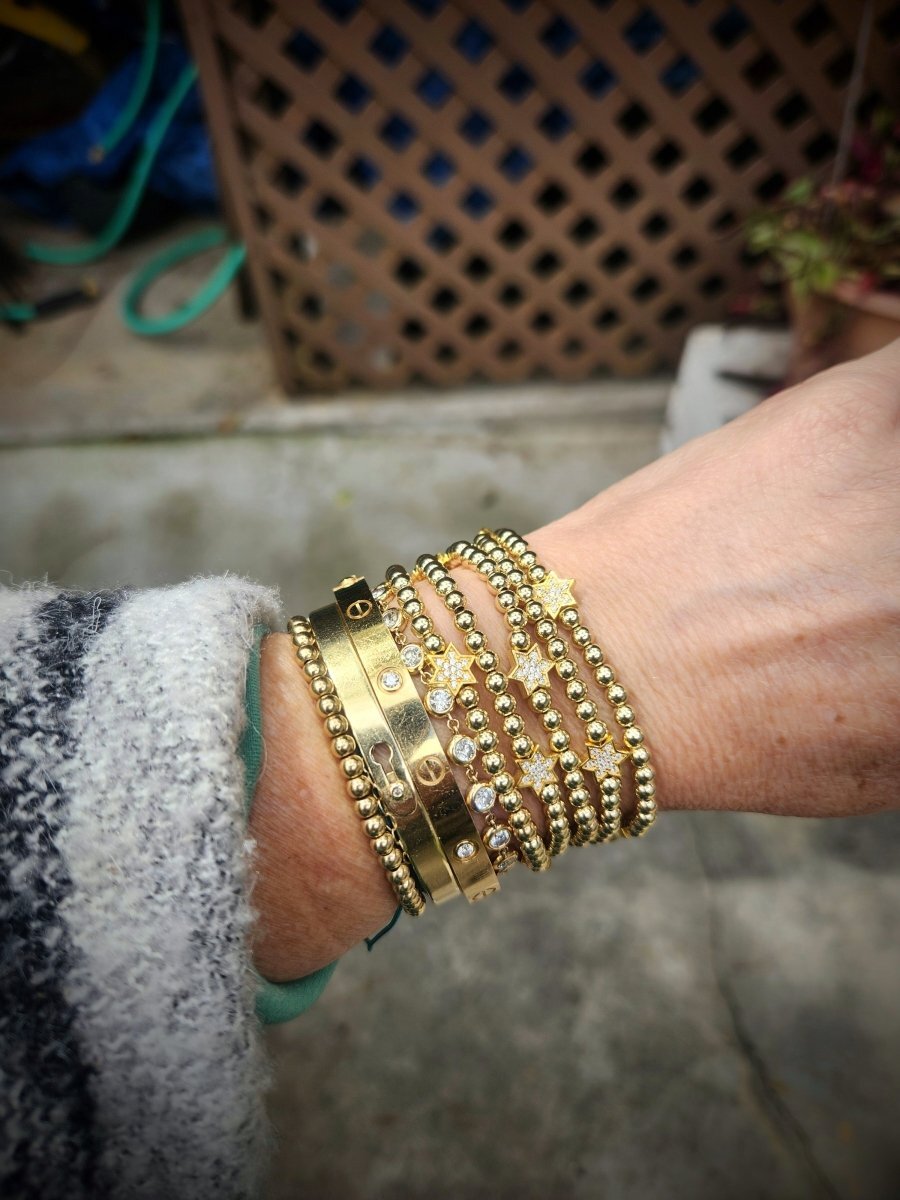 Bead Bracelet with Jewish Star