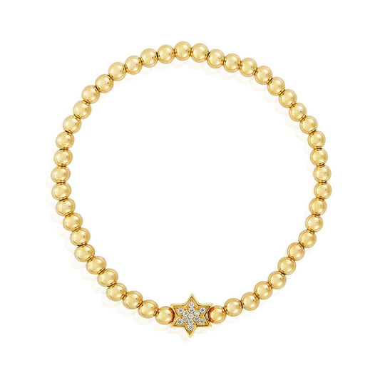 Bead Bracelet with Jewish Star
