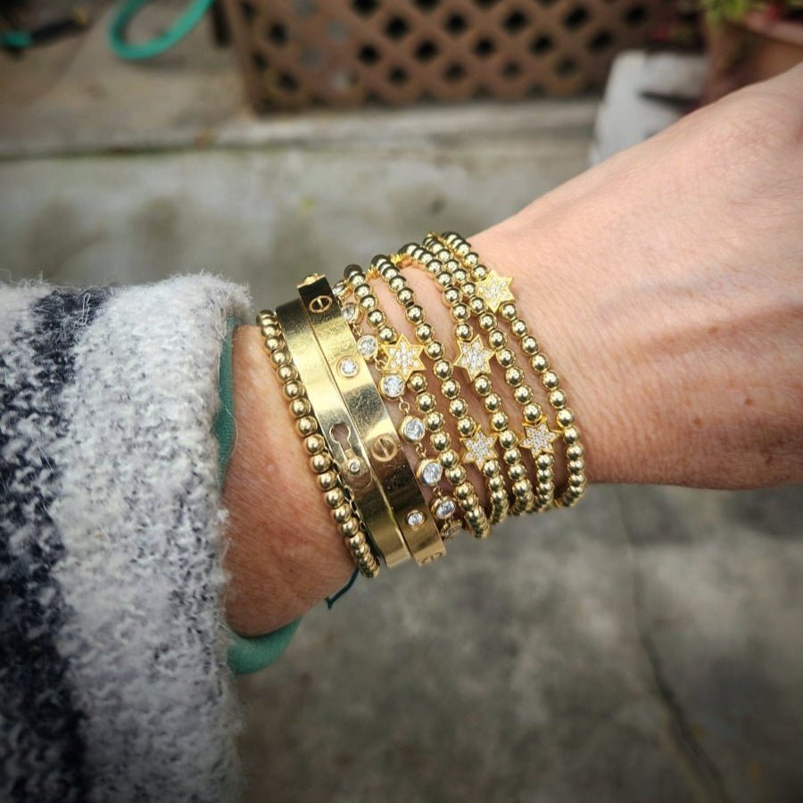 Bead Bracelet with Jewish Star