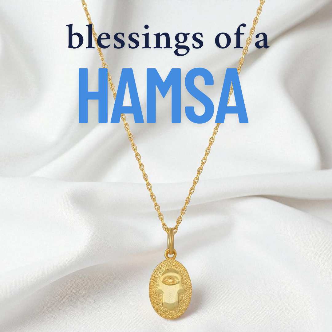 Golden Hamsa Hand of Blessing Necklace