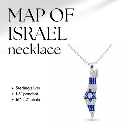 Blue and White Map of Israel Worn With Pride