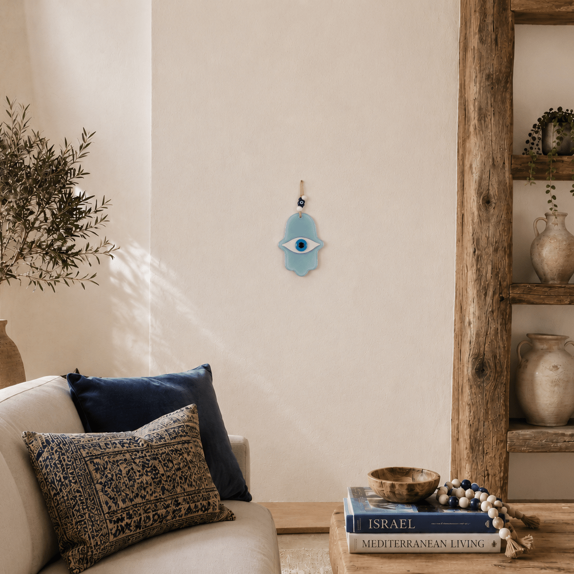 Blue Hamsa Hand Amulet Wall Hanging