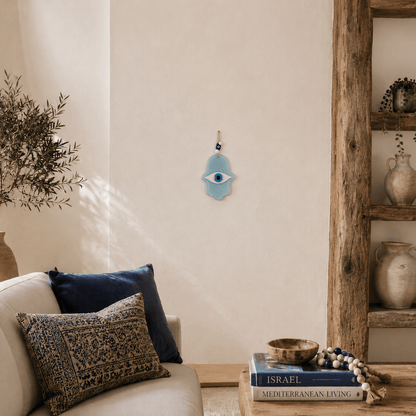 Blue Hamsa Hand Amulet Wall Hanging