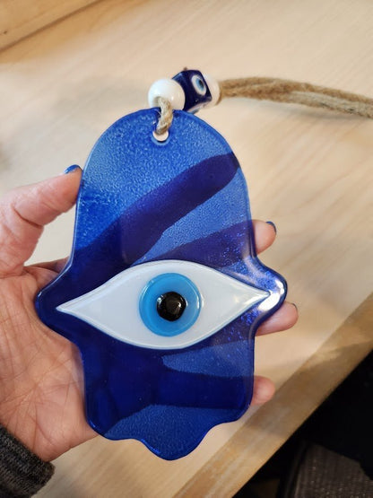 Blue Hamsa Hand Amulet Wall Hanging