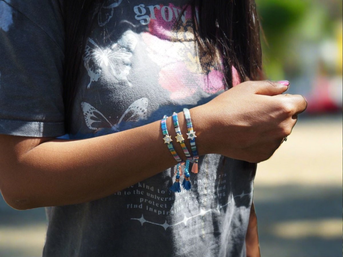 Blue Judaica Bracelet for Everyday Wear Bracelet | Macramé
