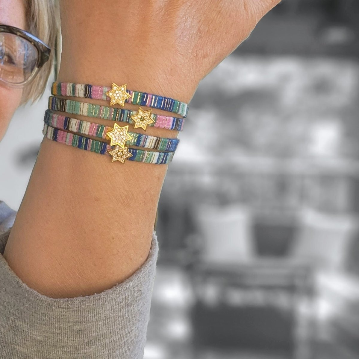 Blue Judaica Bracelet for Everyday Wear Bracelet | Macramé