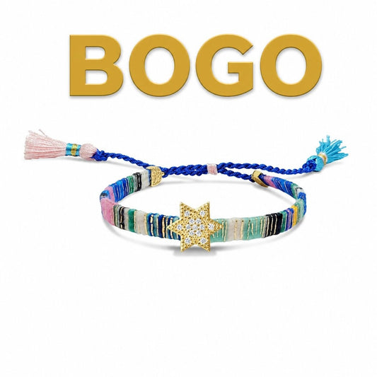 Blue Judaica Bracelet for Everyday Wear Bracelet | Macramé