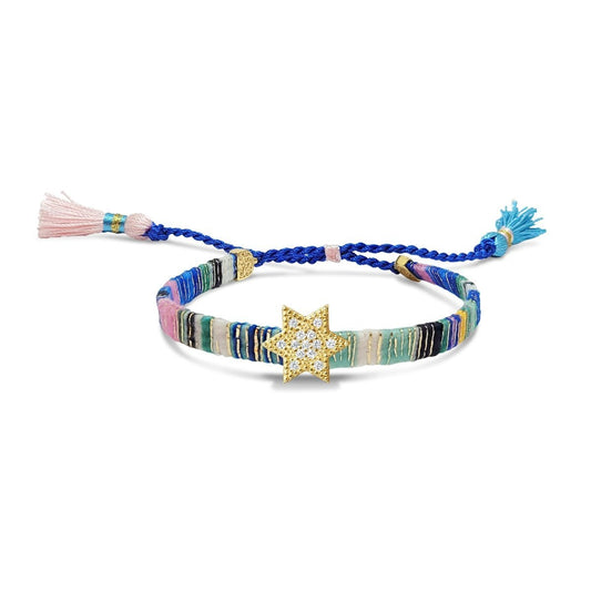 Blue Judaica Bracelet for Everyday Wear Bracelet | Macramé
