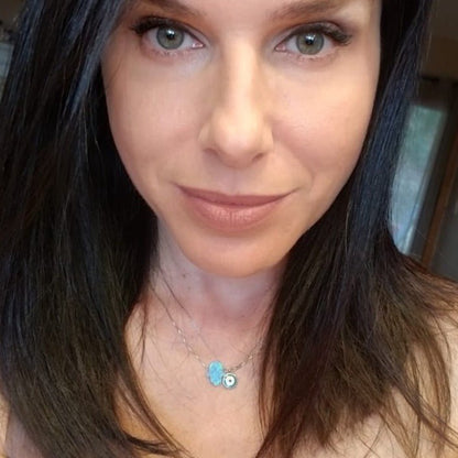Blue Opal Hamsa Necklace | Protection Jewelry