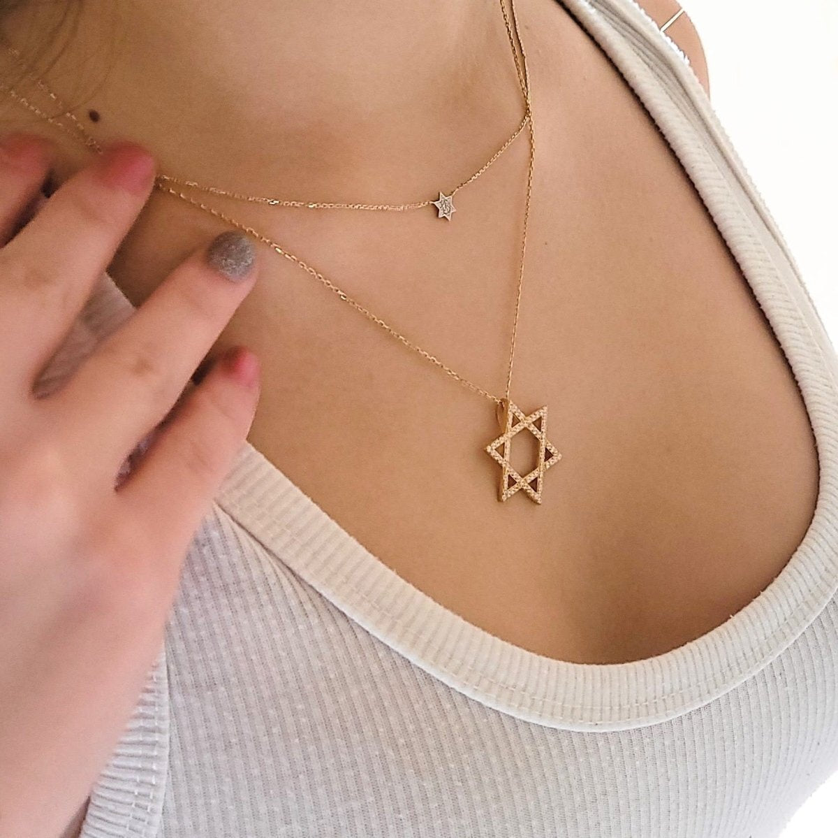 Bold Star of David Necklace Sterling Silver | Alef Bet by Paula