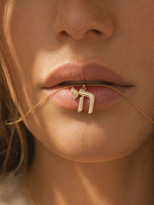 Chai and Diamond Necklace in 14k Yellow Gold, brilliance you will wear every day