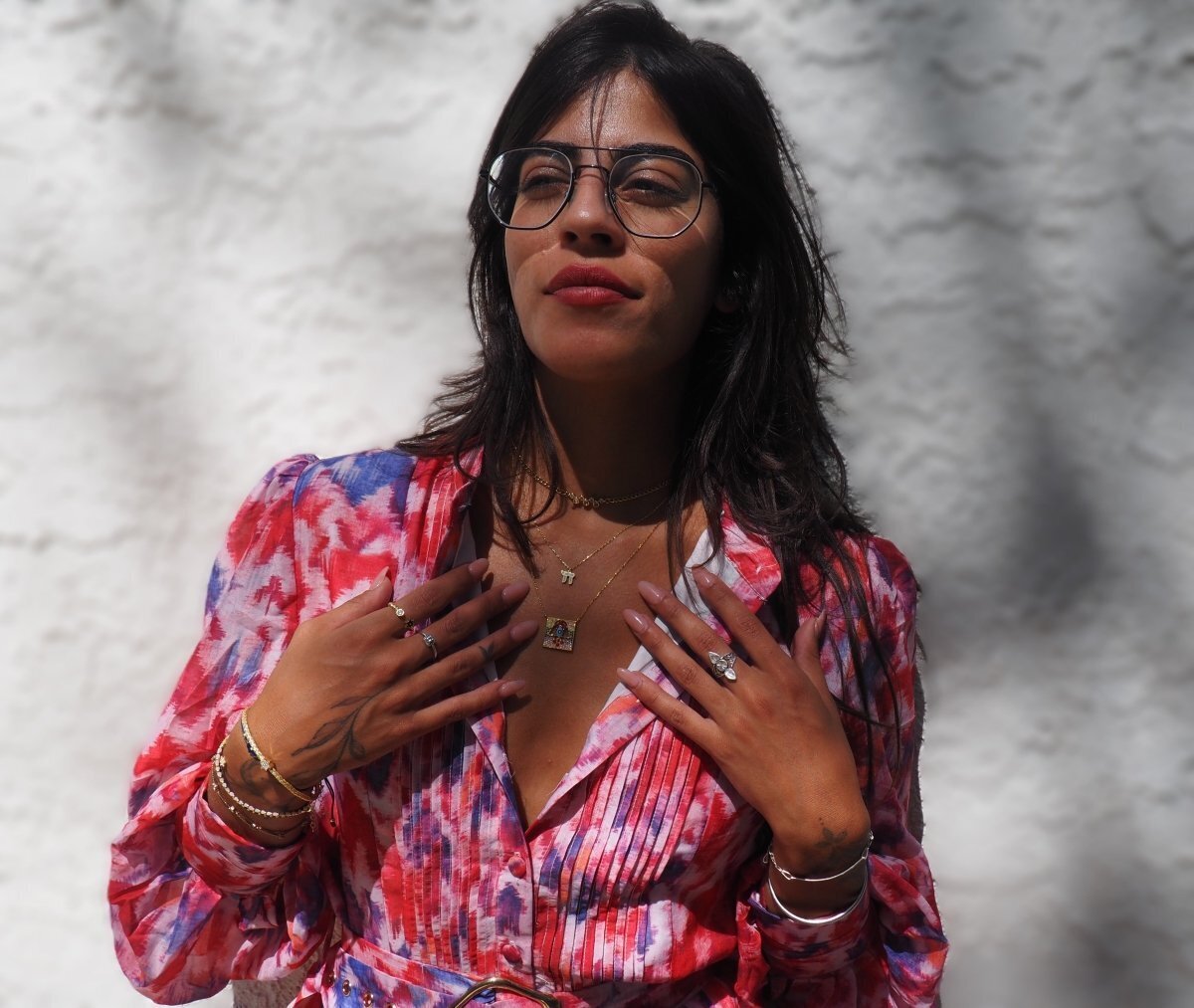 Chai Charm with Sparkling Stones in Silver for Women and Girls